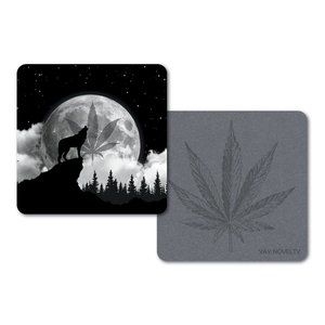 Set of 10 Cannabis Paper Coasters - Howling Wolf